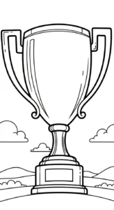 coloriage Trophée à imprimer pour enfant de 4 ans