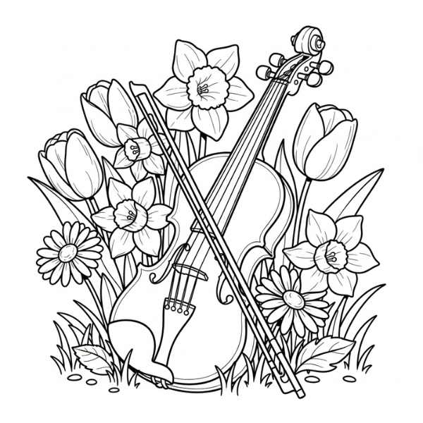 Tranh tô màu Violon