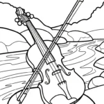 coloriage Violon pour enfants à imprimer