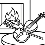 coloriage Violon a imprimer pour enfant de 4 ans