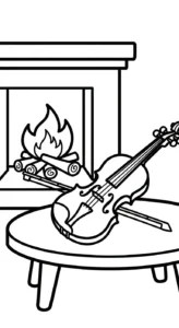 coloriage Violon a imprimer pour enfant de 4 ans