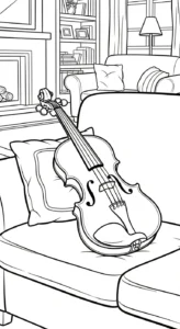 coloriage Violon pour enfants a imprimer gratuit