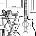 coloriage Violon à imprimer pour enfant de 6 ans