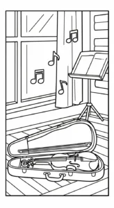 coloriage Violon pour enfant de 6 ans