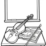 coloriage Violon à imprimer pour enfants