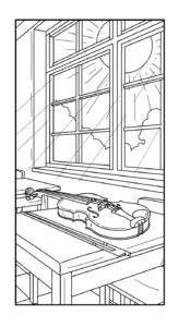 coloriage Violon à imprimer pour enfant de 4 ans