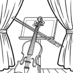 image de coloriage Violon pour enfant