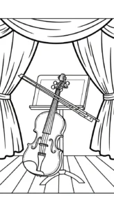 image de coloriage Violon pour enfant
