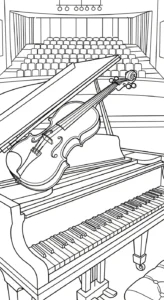 coloriage Violon à imprimer pour enfant de 6 ans