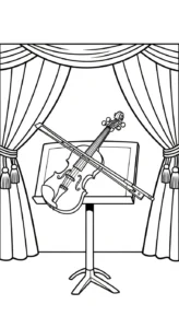 coloriage Violon à imprimer pour enfant de 3 ans