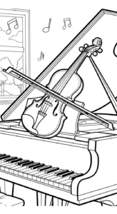 coloriage Violon pour enfant à imprimer