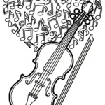 coloriage Violon et découpage à imprimer