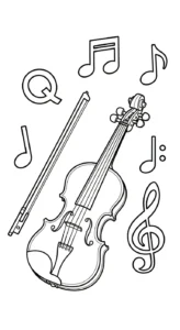 coloriage Violon à imprimer pour enfant de 2 ans
