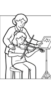 coloriage Violon pour bebe a imprimer