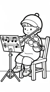 coloriage Violon à imprimer pour enfant de 2 ans