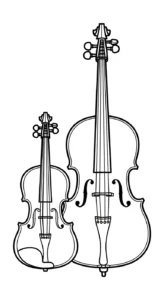 coloriage Violon et découpage à imprimer