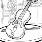 coloriage Violon et découpage à imprimer