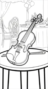 coloriage Violon et découpage à imprimer