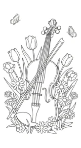 coloriage Violon educatif pour enfant