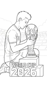 coloriage World Cup 2026 pour enfant gratuit