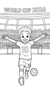 coloriage World Cup 2026 à imprimer pour enfant de 12 ans