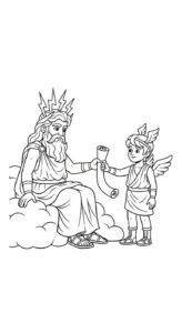 coloriage Zeus pour enfants a imprimer