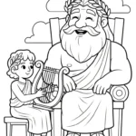 coloriage Zeus et decoupage a imprimer gratuit