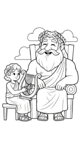 coloriage Zeus et decoupage a imprimer gratuit