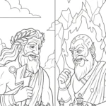 coloriage Zeus et découpage à imprimer