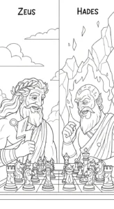 coloriage Zeus et découpage à imprimer