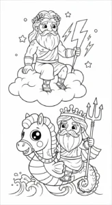 coloriage Zeus pour enfant gratuit