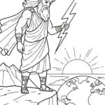 coloriage Zeus pour enfants a imprimer gratuit
