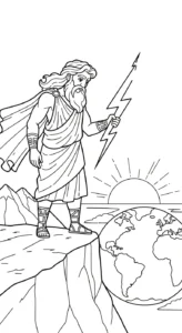 coloriage Zeus pour enfants a imprimer gratuit