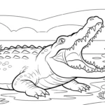 coloriage Crocodile pour enfants a imprimer gratuit