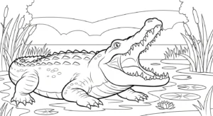 coloriage Crocodile pour enfants a imprimer gratuit