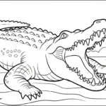 coloriage Crocodile et decoupage