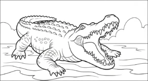 coloriage Crocodile et decoupage