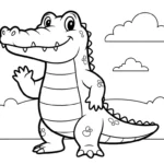 coloriage Crocodile pour enfants a imprimer gratuit