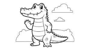 coloriage Crocodile pour enfants a imprimer gratuit