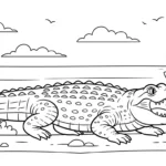 coloriage Crocodile pour enfant de 4 ans