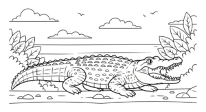 coloriage Crocodile pour enfant de 4 ans