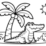 coloriage Crocodile pour enfant de 3 ans