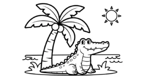 coloriage Crocodile pour enfant de 3 ans