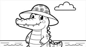 coloriage Crocodile à imprimer pour enfant de 8 ans