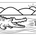 coloriage Crocodile a telecharger