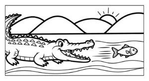 coloriage Crocodile a telecharger