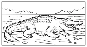 coloriage Crocodile pour enfant de 6 ans