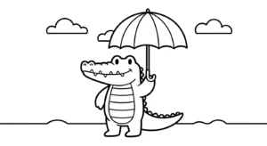 coloriage Crocodile à imprimer pour enfant de 7 ans