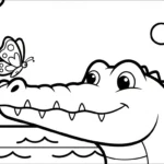 image de coloriage Crocodile pour enfant