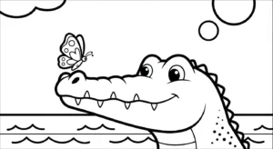image de coloriage Crocodile pour enfant